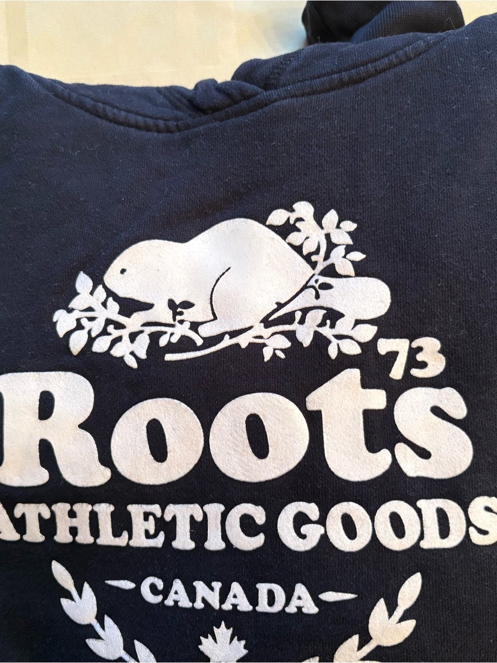 Roots Navy Hoodie with White Beaver Logo